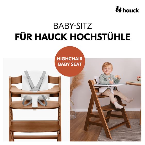 Hauck Alpha Plus Set Newborn 5 pz. - Seggiolone + 2in1 Riduttore Neonato & Dondolo + Seggiolino Baby + Vassoio pappa - Stetch Beige - Noce