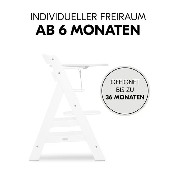 Hauck Alpha Plus 5-tlg. Newborn Set - Hochstuhl + 2in1 Neugeborenenaufsatz & Wippe Deluxe + Baby Seat + Essbrett - Melange Grey - Black