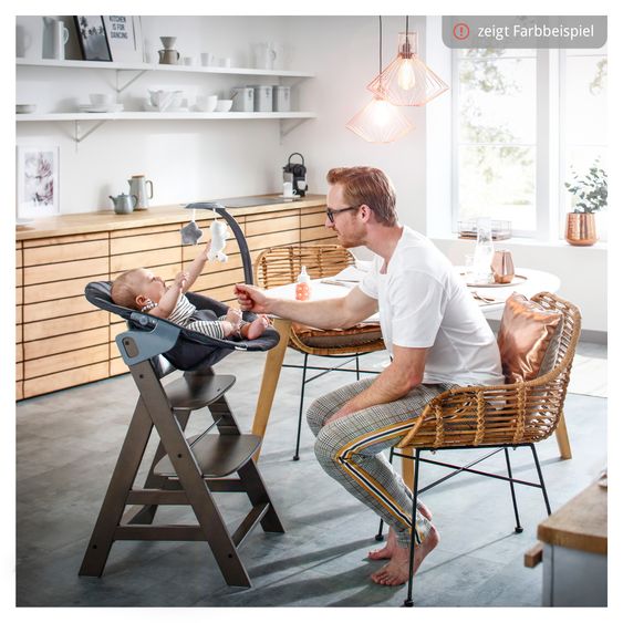 Hauck Alpha Plus Set Nouveau-Né 5 Pièces - Chaise Haute + 2in1 Adaptateur Nouveau-Né & Bascule Deluxe + Siège Bébé + Plateau Repas - Blanc