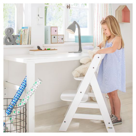 Hauck Alpha Plus Set Nouveau-Né 5 Pièces - Chaise Haute + Adaptateur Nouveau-Né 2in1 & Transat Premium + Siège Bébé + Plateau Repas - Blanc