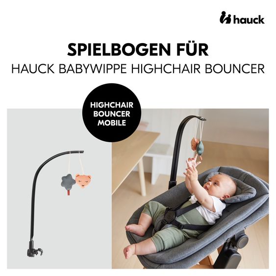Hauck Alpha Plus 5-pcs. Newborn Set - Highchair + 2in1 Newborn Insert & Rocker + Deluxe Seat Cushion + Play Arch - White