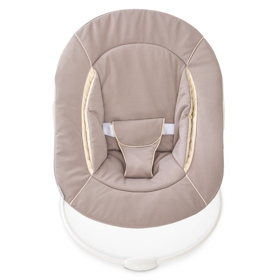 Hauck Alpha Plus Black 4-tlg. Newborn Set - Hochstuhl + 2in1 Babyaufsatz & Wippe + Sitzkissen - Stretch Beige