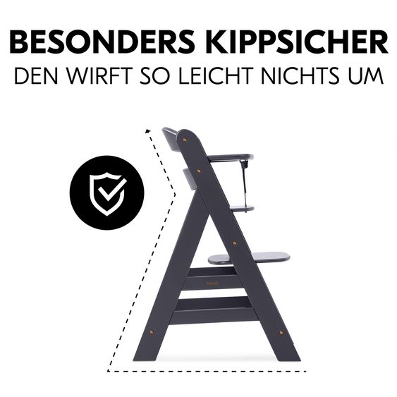 Hauck Alpha Plus Set neonato grigio scuro - seggiolone + attacco neonato