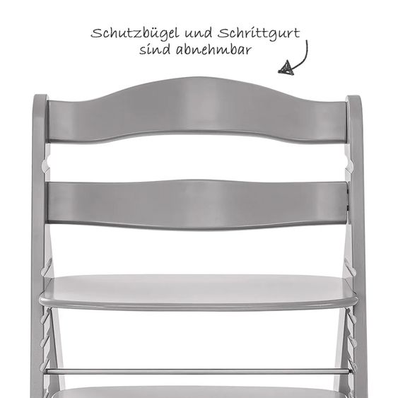 Hauck Alpha Plus Grey 4-tlg. Newborn Set Pastell Bear - Hochstuhl + Neugeborenenaufsatz & Wippe + Sitzkissen Nordic Grey