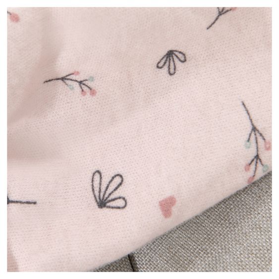 Hauck Alpha Plus Grey 4-tlg. Newborn Set Powder Bunny - Hochstuhl + Neugeborenenaufsatz & Wippe + Sitzkissen Muslin Mineral Rose