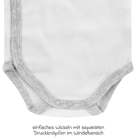 Hauck Alpha Plus Grey 7-tlg. Newborn Set - Hochstuhl + 2in1 Neugeborenen-Aufsatz & Wippe + Sitzpolster + GRATIS Wickelbody 3er Pack - Stretch Grey