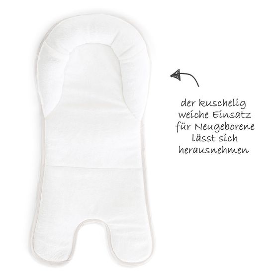 Hauck Alpha Plus Grey Newborn Set - 4-tlg. Hochstuhl + Neugeborenenaufsatz & Wippe Stretch Grey + Sitzkissen