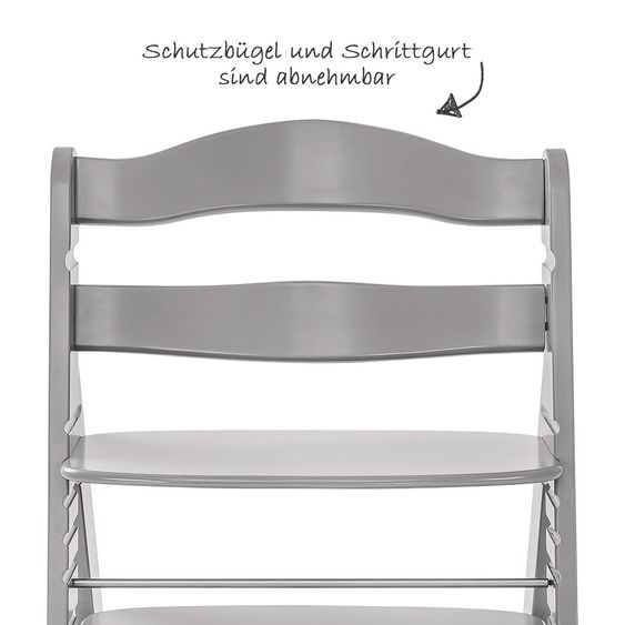 Hauck Alpha Plus Grey Newborn Set Pastell Bear - 4-tlg. Hochstuhl + Neugeborenenaufsatz + Sitzkissen Grau