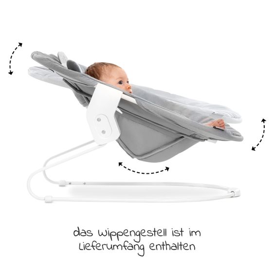 Hauck Alpha Plus Grey Newborn Set Pastell Bear - 4-tlg. Hochstuhl + Neugeborenenaufsatz + Sitzkissen Grau