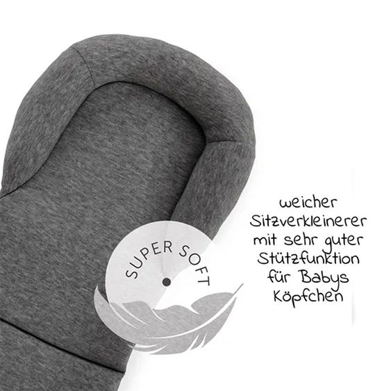 Hauck Alpha Plus Grey XXL Newborn Set - Hochstuhl + 2in1 Aufsatz Bouncer & Wippe + Alpha Tray Essbrett + Sitzverkleinerer + Hochstuhlauflage - Jersey Charcoal