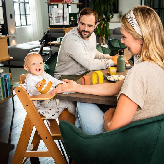 Hauck Alpha Plus Nature 4-piece newborn set Light Grey - high chair + newborn attachment & rocker + Nordic Grey seat cushion