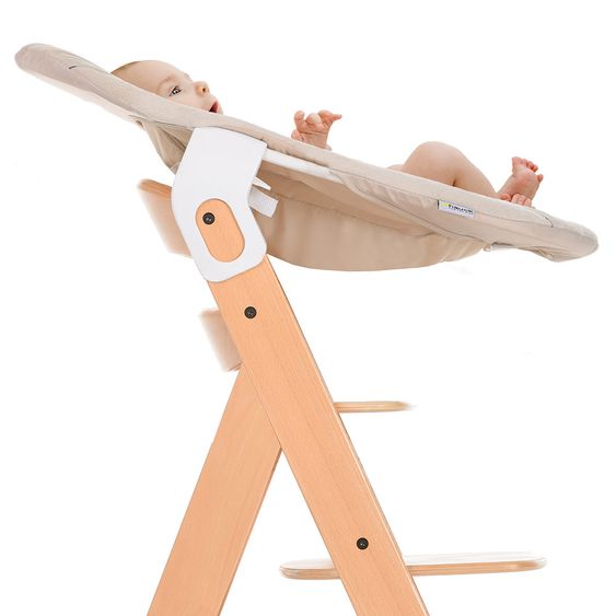 Hauck Alpha Plus Natur 5-tlg. XXL Newborn Set - Hochstuhl + 2in1 Neugeboreneneinsatz + Alpha Tray + Sitzpolster