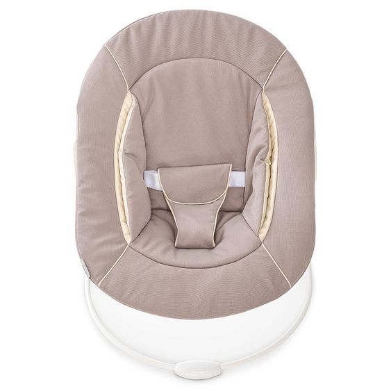 Hauck Alpha Plus Natur Newborn Set - 4-tlg. Hochstuhl + Neugeboreneneinsatz & Wippe Stretch Beige + Sitzpolster