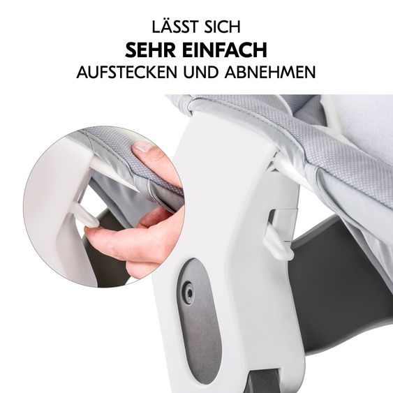 Hauck Alpha Plus Newborn Set - Highchair + Bouncer 2in1 in Stretch Grey + Deluxe Seat Cushion in Grey - Mint