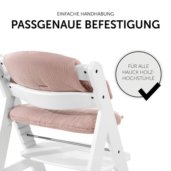 Hauck Alpha Plus Select Charcoal 4-tlg. Newborn Set Disney - Hochstuhl + 2in1 Babyaufsatz & Wippe Bambi + Sitzkissen Minnie Mouse - Rose