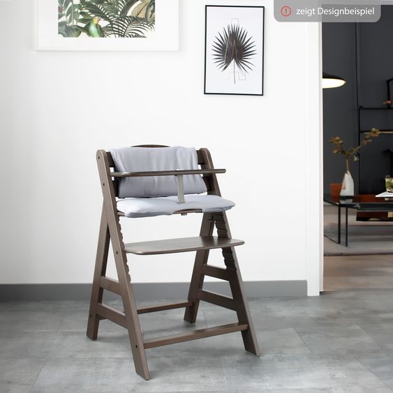 Hauck Alpha Plus Select Grigio Scuro Set 4 pezzi per neonati - Seggiolone + Attaccabimbi e dondolo 2in1 + Cuscino di seduta - Grigio Stretch