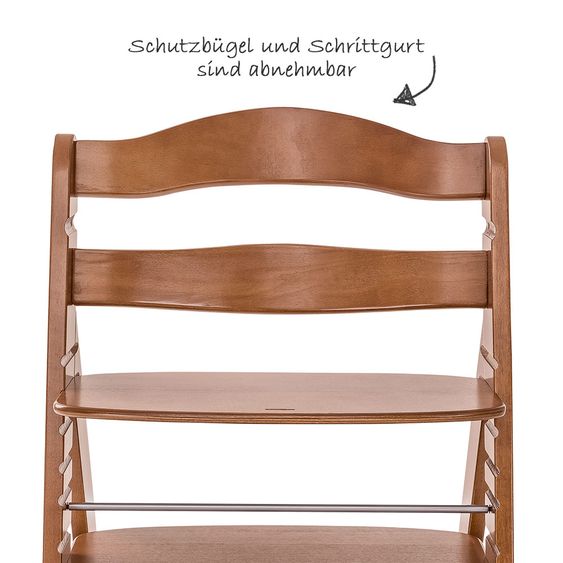 Hauck Alpha Plus Walnut Newborn Set Deluxe - 4-tlg. Hochstuhl + Neugeborenenaufsatz (Rückenlehne verstellbar) + Sitzkissen