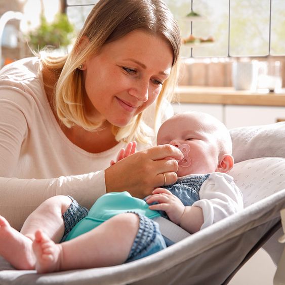 Hauck Alpha Plus Weiß - Newborn Set - Hochstuhl + Neugeboreneneinsatz & Wippe