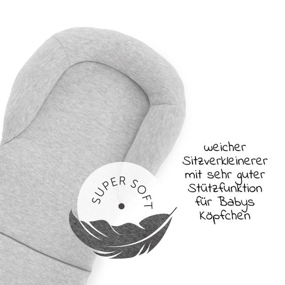 Hauck Alpha Plus White Newborn Set - 4-tlg. Hochstuhl + Aufsatz & Wippe Premium Nordic Grey + Sitzpolster