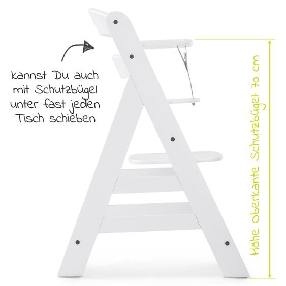 Hauck Alpha Plus White Newborn Set - 4-tlg. Hochstuhl + Aufsatz & Wippe Premium Nordic Grey + Sitzpolster