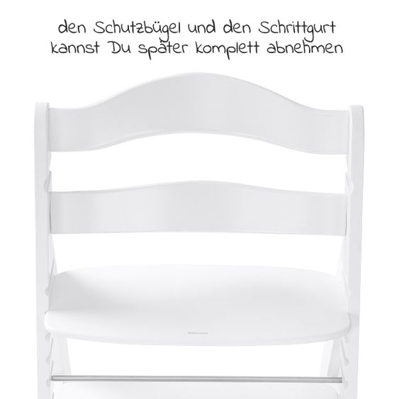 Hauck Alpha Plus White Newborn Set - 4-tlg. Hochstuhl + Aufsatz & Wippe Premium Nordic Grey + Sitzpolster