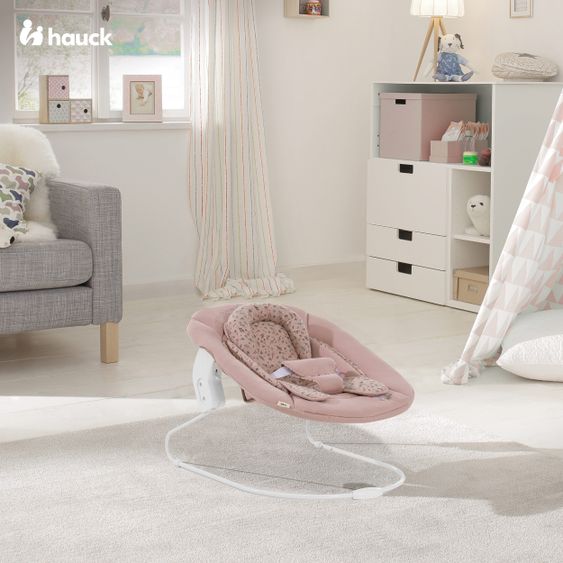 Hauck Alpha Plus White Newborn Set Bambi Rose - 4-tlg. Hochstuhl + Neugeborenenaufsatz + Sitzkissen