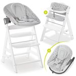 Alpha Plus White Newborn Set Rainbow - 4-piece high chair + newborn attachment + seat cushion