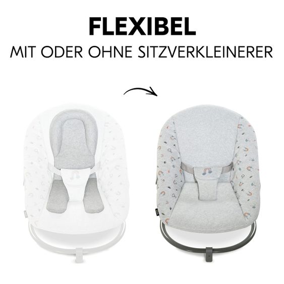 Hauck Alpha Plus White Newborn Set Rainbow - 4-tlg. Hochstuhl + Neugeborenenaufsatz + Sitzkissen