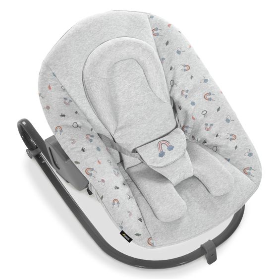 Hauck Alpha Plus White Newborn Set Rainbow - 4-tlg. Hochstuhl + Neugeborenenaufsatz + Sitzkissen