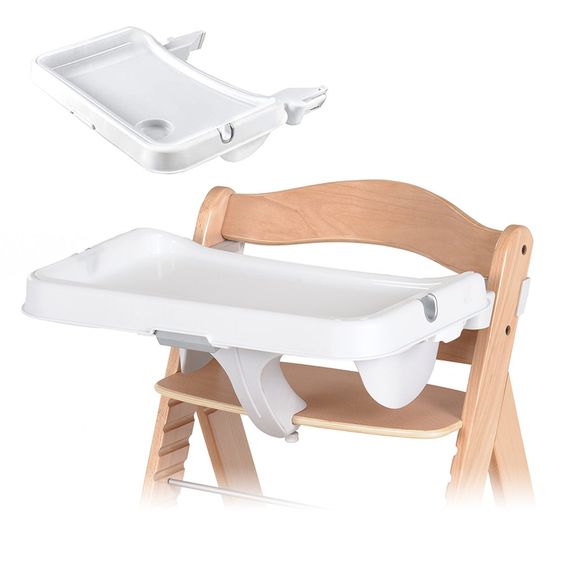 Hauck Alpha Tray - 2-teiliges Essbrett & Tisch für Alpha Hochstühle - White