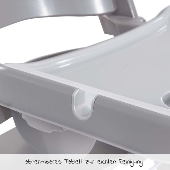 Hauck Alpha Tray - 2-teiliges Essbrett & Tisch für Alpha Hochstühle - Grey / Grau