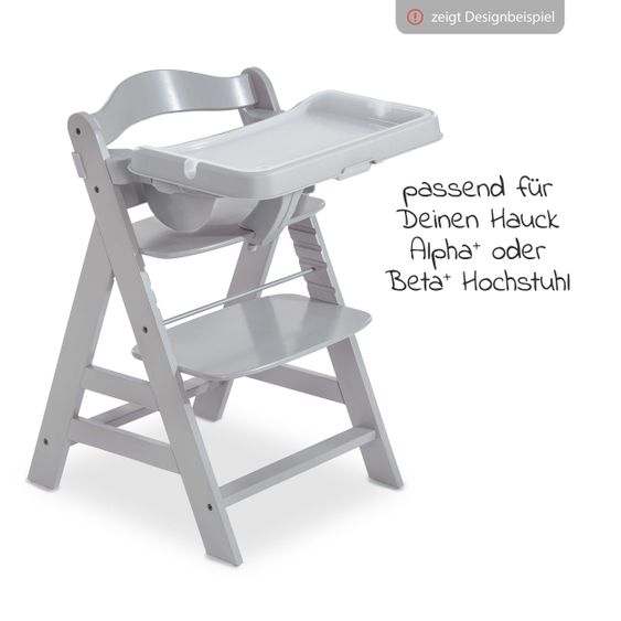 Hauck Alpha Tray - 2-teiliges Essbrett & Tisch für Alpha Hochstühle - Grey / Grau