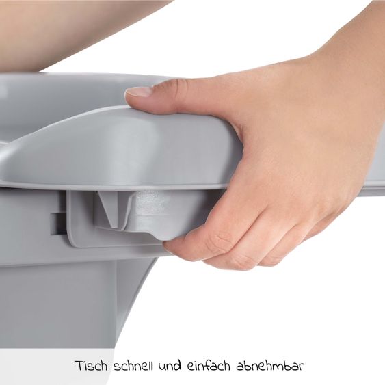 Hauck Alpha Tray - 2-teiliges Essbrett & Tisch für Alpha Hochstühle - Grey / Grau