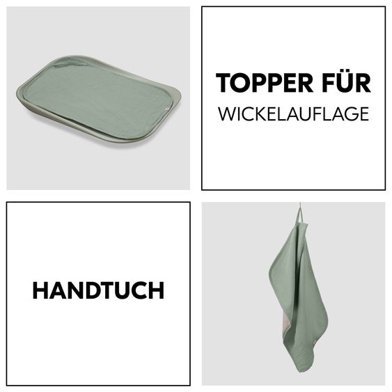 Hauck Auflage / Topper für Wickelauflagen wie Change N Clean - Sage