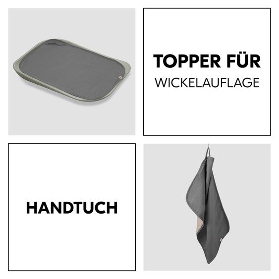 Hauck Auflage / Topper für Wickelauflagen wie Change N Clean - Dark Grey