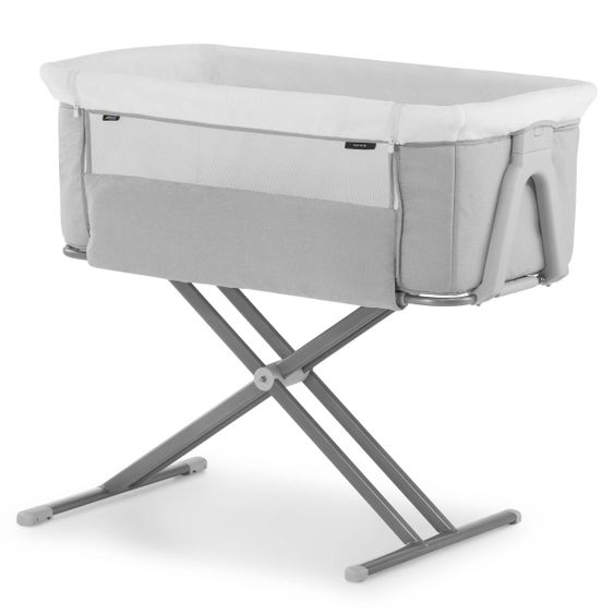 Hauck Baby Beistellbett - Face to Me 2 (auch für Boxspringbetten geeignet) - Melange Grey