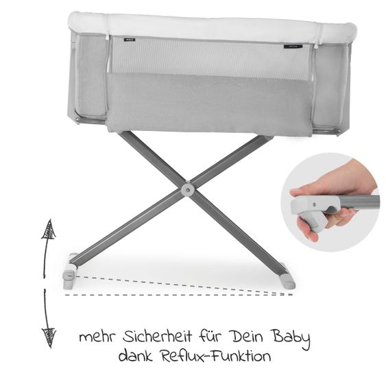 Hauck Baby Beistellbett - Face to Me 2 (auch für Boxspringbetten geeignet) - Melange Grey