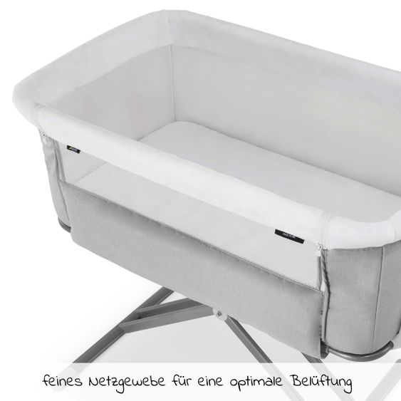 Hauck Baby Beistellbett - Face to Me 2 (auch für Boxspringbetten geeignet) - Melange Grey