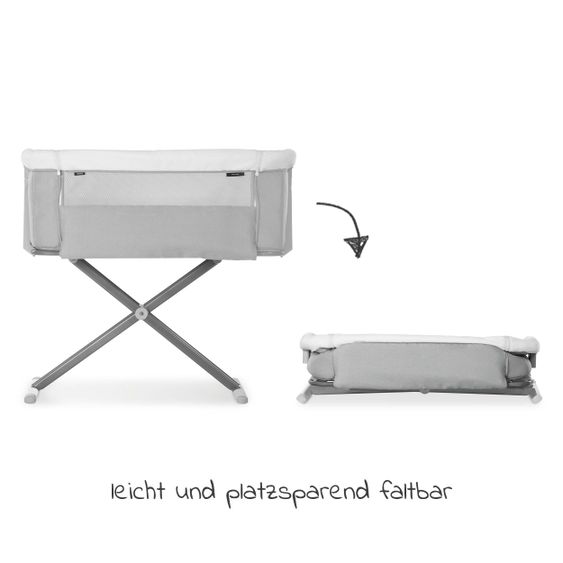 Hauck Baby Beistellbett - Face to Me 2 (auch für Boxspringbetten geeignet) - Melange Grey