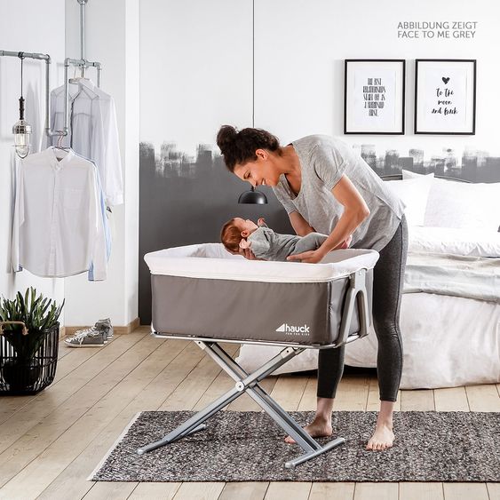 Hauck Baby Beistellbett - Face to Me (auch für Boxspringbetten geeignet) - Beige