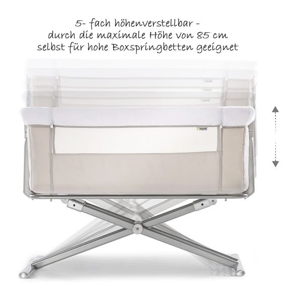 Hauck Baby Beistellbett - Face to Me (auch für Boxspringbetten geeignet) - Beige