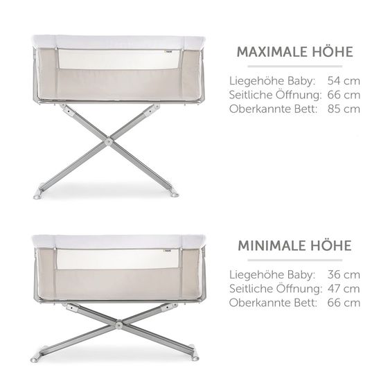Hauck Baby Beistellbett - Face to Me (auch für Boxspringbetten geeignet) - Beige