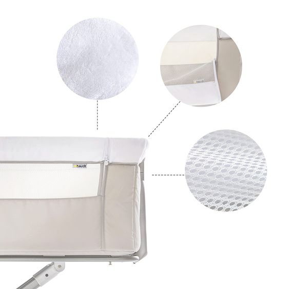 Hauck Baby Beistellbett - Face to Me (auch für Boxspringbetten geeignet) - Beige
