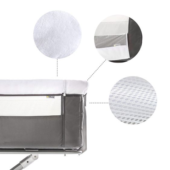 Hauck Baby side bed - Face to Me (also suitable for box spring beds) - Grey