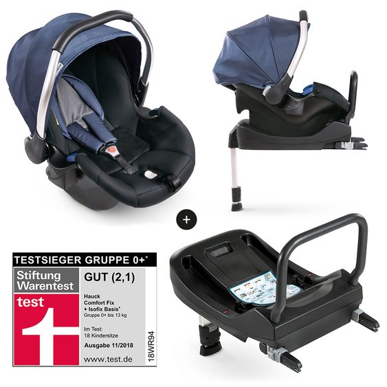 Hauck Babyschale Comfort Fix Set - inkl. Isofix-Base - Denim Grey