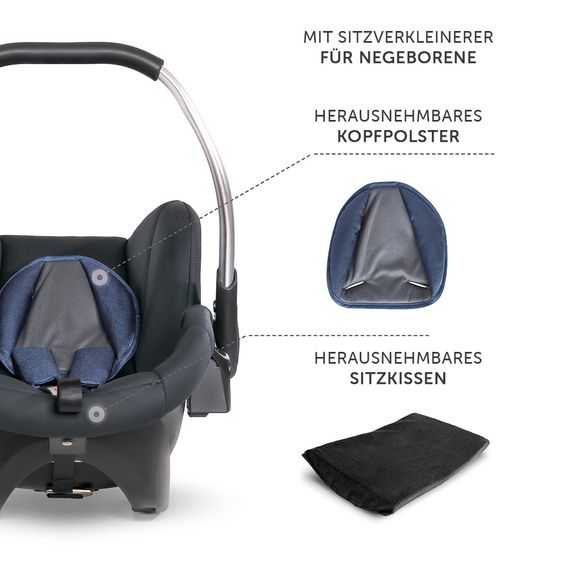 Hauck Babyschale Comfort Fix Set - inkl. Isofix-Base - Denim Grey