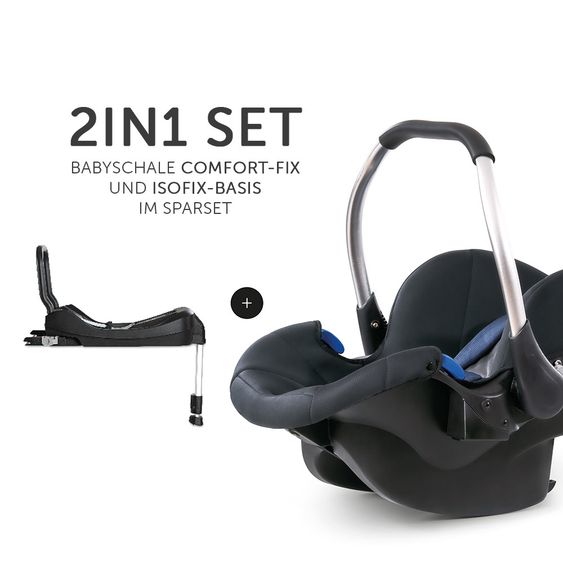 Hauck Babyschale Comfort Fix Set - inkl. Isofix-Base - Denim Grey