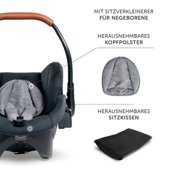 Hauck Babyschale Comfort Fix Set - inkl. Isofix-Base - Melange Grey