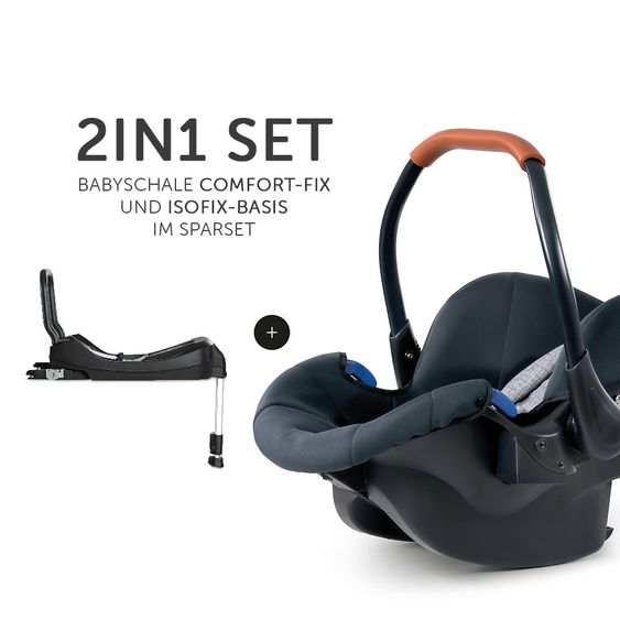 Hauck Babyschale Comfort Fix Set - inkl. Isofix-Base - Melange Grey