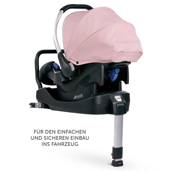 Hauck Babyschale Comfort Fix Set - inkl. Isofix-Base - Pink Grey